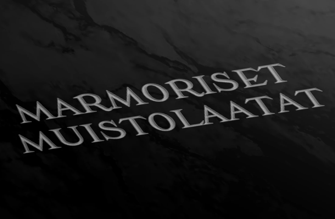 Muistolaatta.fi:n marmoristen muistolaattojen tumma materiaalikuva